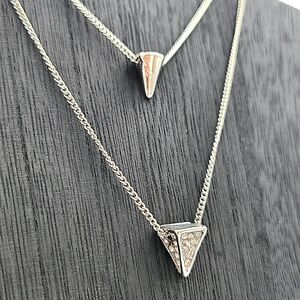 Charming Charlie - Silver Spike Layered Necklace